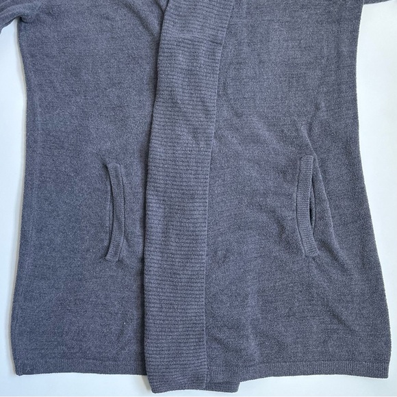 Barefoot Dreams Cozychic Ultra Lite Knit Open Cardigan Sweater Gray Size Medium - Picture 15 of 16